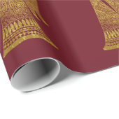 Speciaal Gold Angel op Rode Kerstmis Cadeaupapier (Rol Hoek)