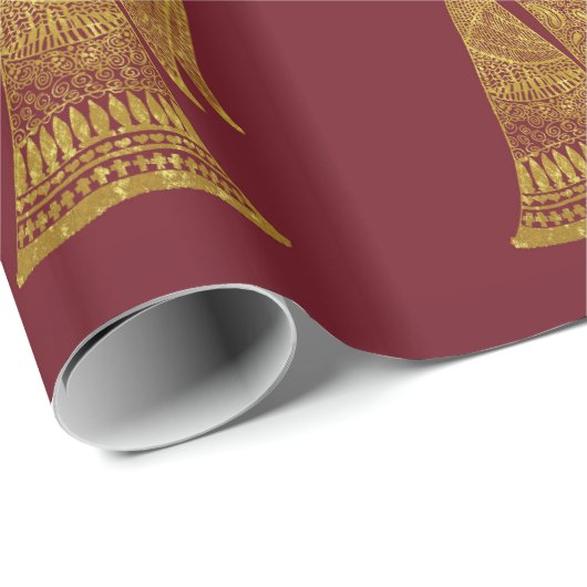 Speciaal Gold Angel op Rode Kerstmis Cadeaupapier (Rol Hoek)