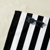 Speciaal Gold Black en White Striped Strandlaken (In situ)
