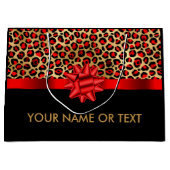 Speciaal Gold Black Leopard RED BOW Groot Cadeauzakje (Voorkant)