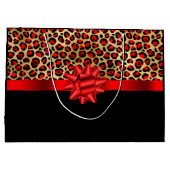 Speciaal Gold Black Leopard RED BOW Groot Cadeauzakje (Achterkant)