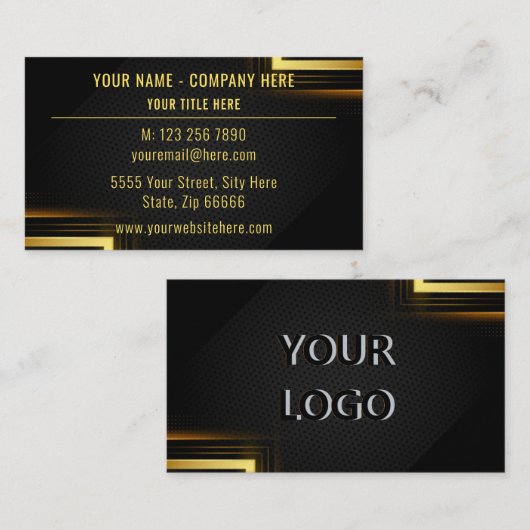 Speciaal Gold Black Visitekaartje met Logo (Voorkant / Achterkant)