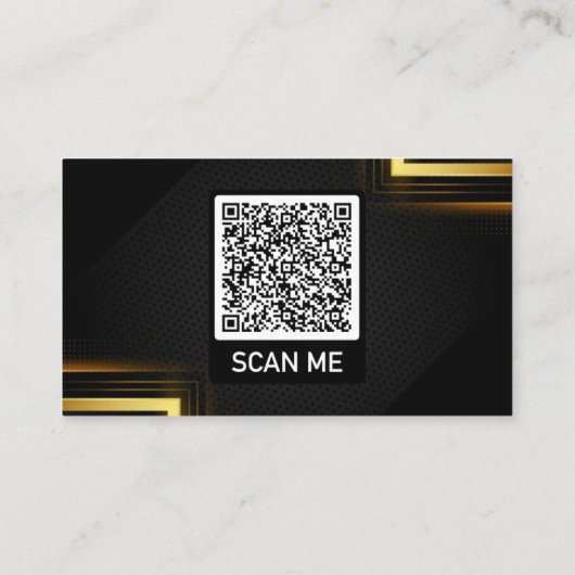 Speciaal Gold Black Visitekaartje met QR-code (Achterkant)