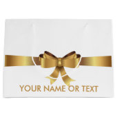 Speciaal Gold BOW ELEGANT WHITE Groot Cadeauzakje (Voorkant)