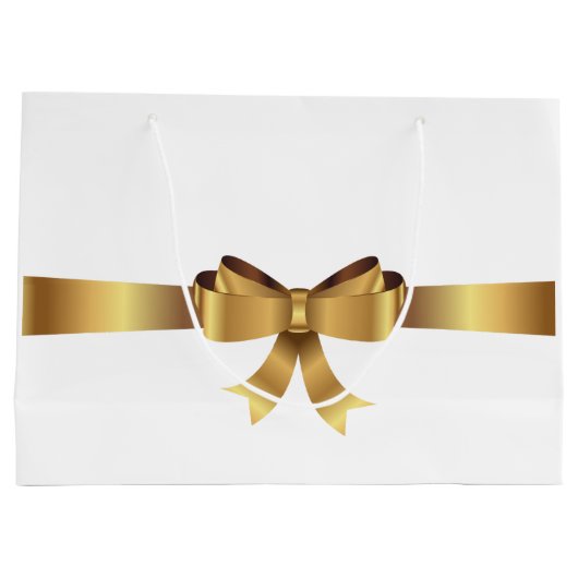 Speciaal Gold BOW ELEGANT WHITE Groot Cadeauzakje (Achterkant)