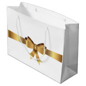Speciaal Gold BOW ELEGANT WHITE Groot Cadeauzakje (Achterkant Gekanteld)