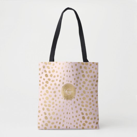 Speciaal Gold en Blush Cheetah Animal Print Tote Bag (Voorkant)