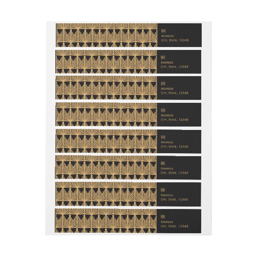 Speciaal Gold- en zwart art Deco-patroon (Vel)