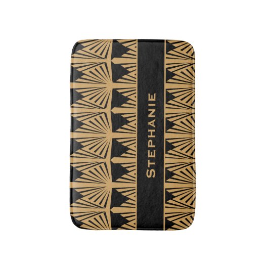 Speciaal Gold- en zwart art Deco-patroon Badmat (Voorkant Verticaal)