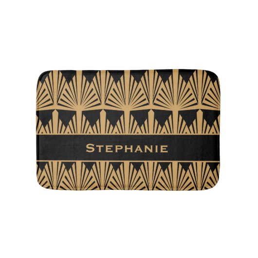 Speciaal Gold- en zwart art Deco-patroon Badmat (Voorkant)
