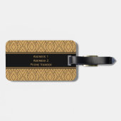 Speciaal Gold- en zwart art Deco-patroon Bagagelabel (Achterkant horizontaal)