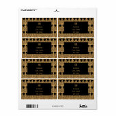 Speciaal Gold- en zwart art Deco-patroon Etiket (Full Sheet)