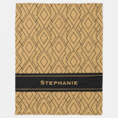 Speciaal Gold- en zwart art Deco-patroon Fleece Deken (Voorkant)