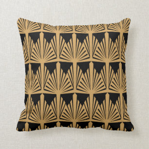 Speciaal Gold- en zwart art Deco-patroon Kussen