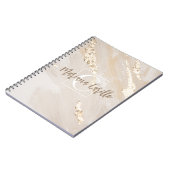 Speciaal Gold Foil marble Monogram script Notitieboek (Linkerzijde)
