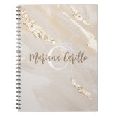 Speciaal Gold Foil marble Monogram script Notitieboek (Voorkant)