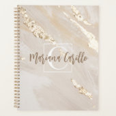 Speciaal Gold Foil marble Monogram script Planner (Voorkant)