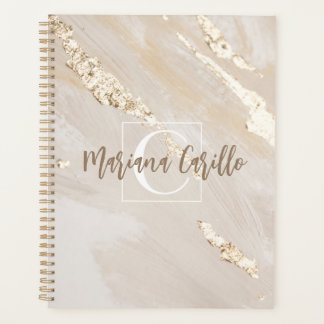 Speciaal Gold Foil marble Monogram script Planner