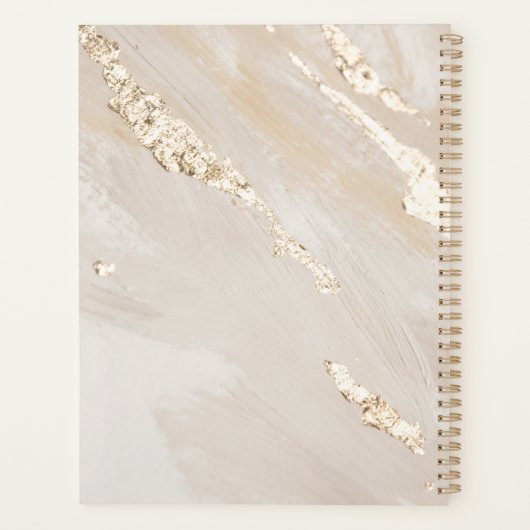 Speciaal Gold Foil marble Monogram script Planner (Achterkant)