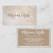 Speciaal Gold Foil marble Monogram script Visitekaartje (Voorkant / Achterkant)