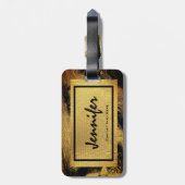 Speciaal Gold Glam-Bagagelabel Bagagelabel (Achterkant verticaal)