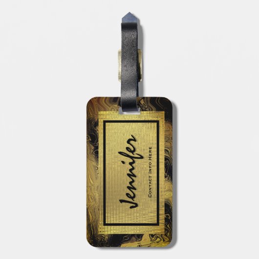 Speciaal Gold Glam-Bagagelabel Bagagelabel (Achterkant verticaal)