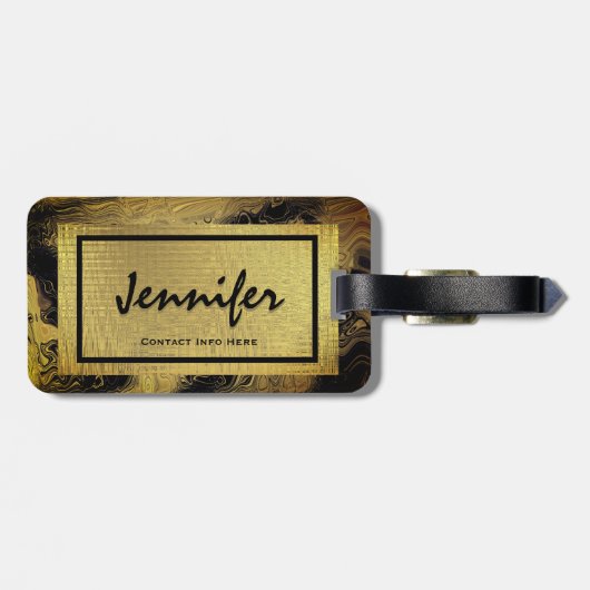 Speciaal Gold Glam-Bagagelabel Bagagelabel (Achterkant horizontaal)