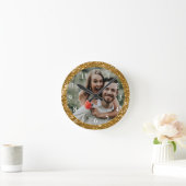 Speciaal Gold Glitter Lijst Foto Ronde Klok (Huis)
