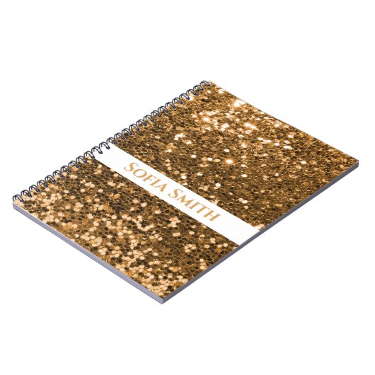 Speciaal Gold Glitter Notitieboek (Linkerzijde)