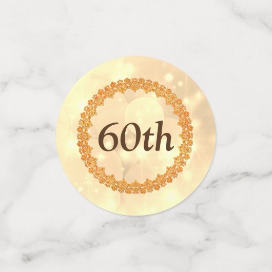 Speciaal Gold Happy 60e verjaardag Confetti (Kleine voorkant)