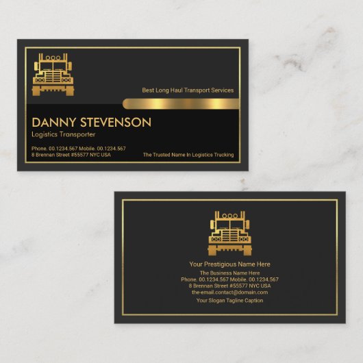 Speciaal Gold Lijst dual Grey Layers Truck-stuurpr Visitekaartje (Voorkant / Achterkant)