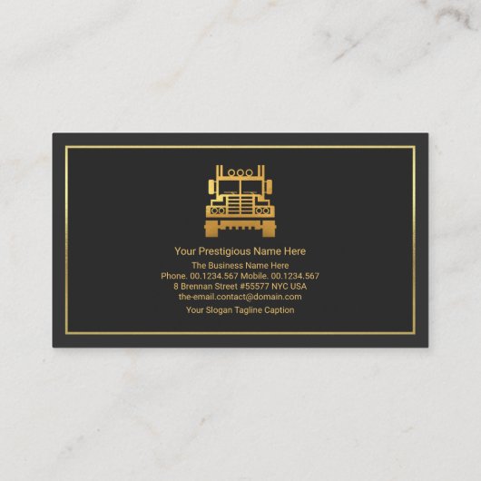 Speciaal Gold Lijst dual Grey Layers Truck-stuurpr Visitekaartje (Achterkant)