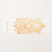 Speciaal Gold Lotus Flower Mandala White Yogamat (Achterkant (horizontaal))