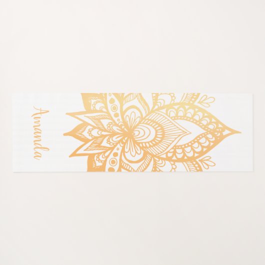 Speciaal Gold Lotus Flower Mandala White Yogamat (Achterkant (horizontaal))