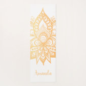 Speciaal Gold Lotus Flower Mandala White Yogamat (Achterkant)