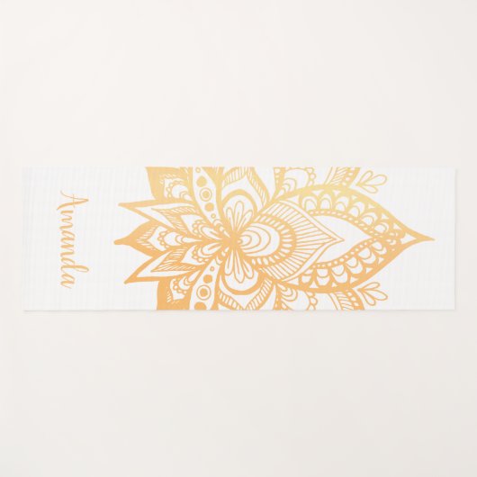 Speciaal Gold Lotus Flower Mandala White Yogamat (Voorkant (horizontaal))