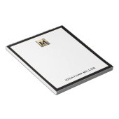 Speciaal Gold Monogram zwart wit Notitieblok (Schuin)
