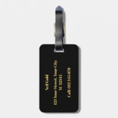 Speciaal Gold Monogramed Letter N Bagagelabel (Achterkant verticaal)