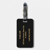 Speciaal Gold Monogramed Letter X Bagagelabel (Achterkant verticaal)