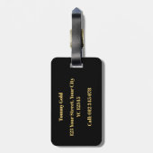 Speciaal Gold Monogrammed Letter T Bagagelabel (Achterkant verticaal)