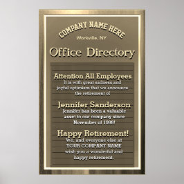 Speciaal  Gold Sign Retirement Gift Poster