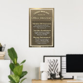 Speciaal  Gold Sign Retirement Gift Poster (Thuiskantoor)