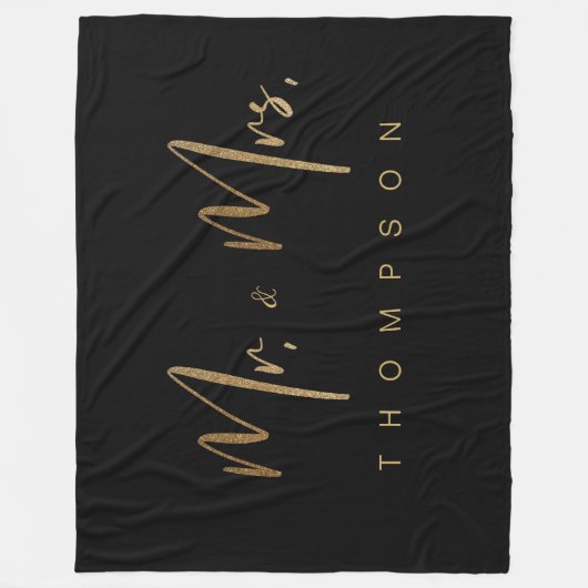 Speciaal Gold Signature script Mrs. & Mrs. Fleece Deken (Voorkant)