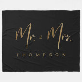 Speciaal Gold Signature script Mrs. & Mrs. Fleece Deken (Voorkant (Horizontaal))
