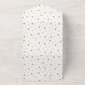 Speciaal Gold Star-Baby shower White All In One Uitnodiging (Buitenkant)