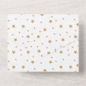 Speciaal Gold Star-Baby shower White All In One Uitnodiging (Achterkant)
