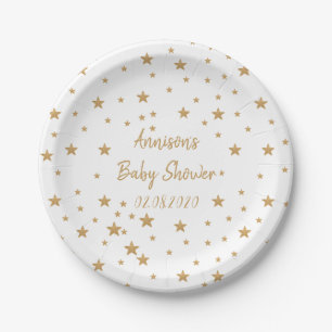 Speciaal Gold Star Glitter Girl-Baby shower Papieren Bordje