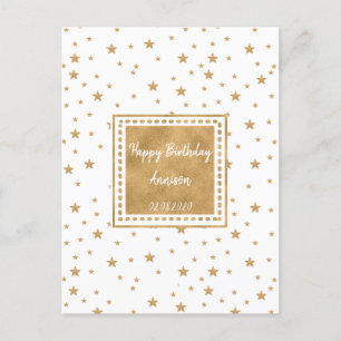 Speciaal Gold Star Happy Birthday-Briefkaart Briefkaart