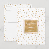 Speciaal Gold Star Happy Birthday-Briefkaart Briefkaart (Voorkant / Achterkant)
