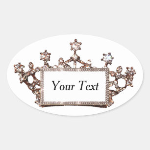 Speciaal "Gold Tiara" Ovale Sticker
